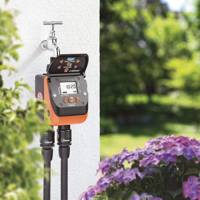 Claber Timer Automatico Da Rubinetto Solare 2 Zone 8487 Hybrid - Per Irrigazione Giardino Con Sensore Pioggia