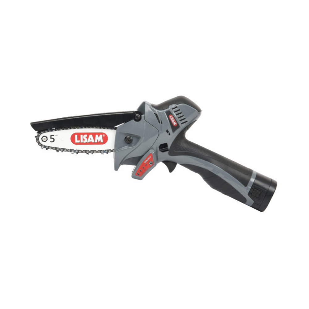 DATI TECNICI DEL SEGHETTO ELETTRICO MINI SG Motore brushless / Brushless Motor: 16,8 V Dimensione taglio / Max Cutting dyam: 120 mm Lunghezza barra / Bar lenght: 150 mm – 5” Potenza / power: 450 W Peso / Net weight: 1050 gr. + 320 gr. (Batt.) 2 Batterie / 2 Batteries: Ioni/Litio 16,8 V – 4,5 Ah Tempo di ricarica / Charging Time: ca. 150 min. a batteria