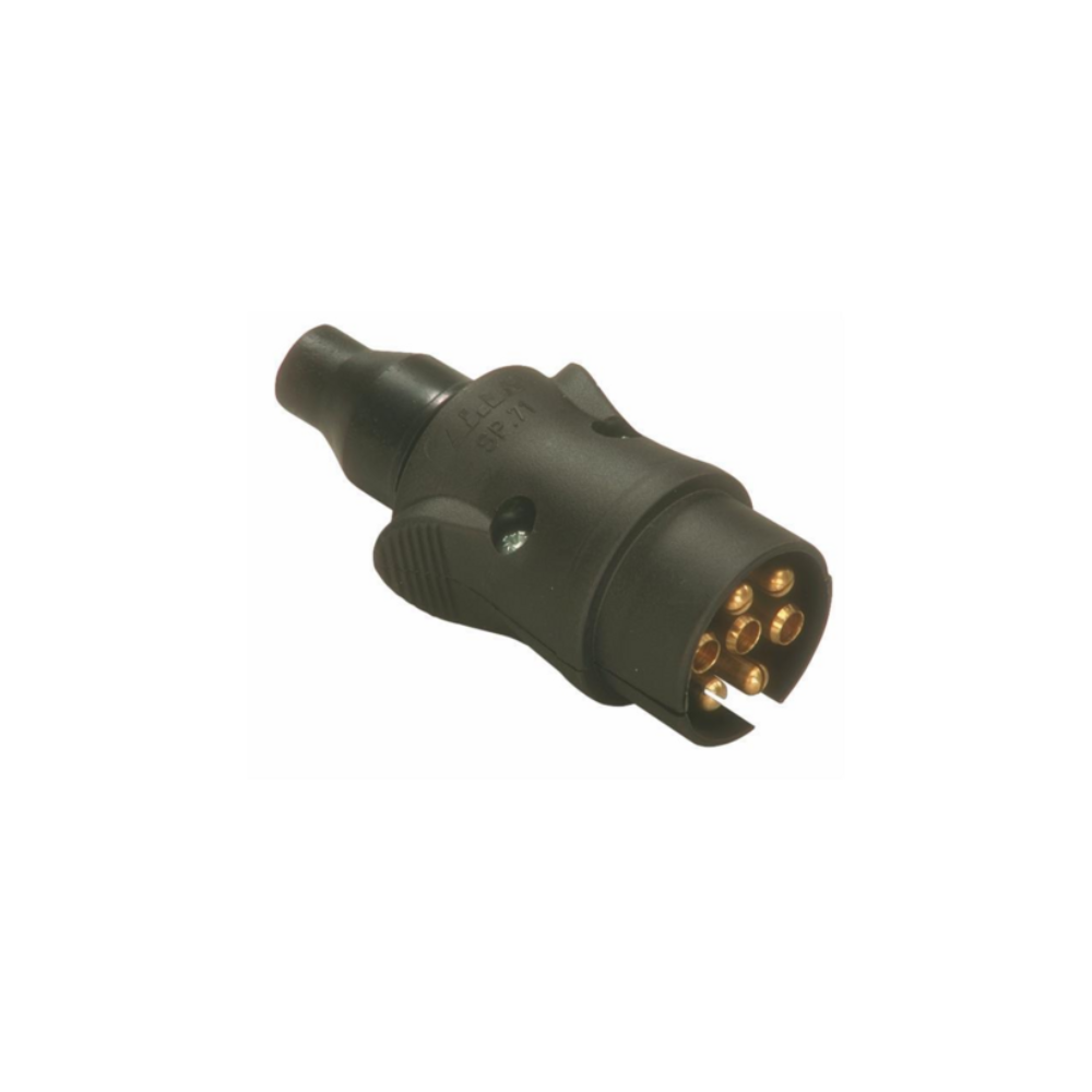 02929 - Spina 7 poli 12V in plastica con chiusura a vite e cappuccio